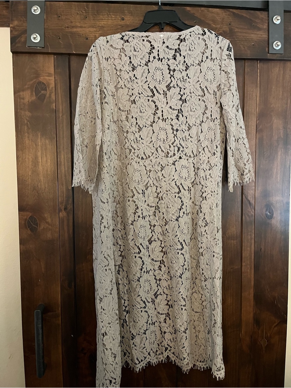 Kate & Mallory Taupe Floral Lace Top - Picture 5 of 7